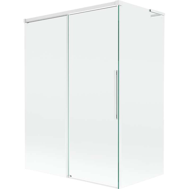 Mexen Rox L Wannenschutz 2-flügelig verschiebbar 120 + 70 x 150 cm, transparent, weiß - 8C9L-120-070-20-00