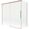 Mexen Rox biombo de ducha corredero de 2 puertas 160 + 80 x 150 cm, transparente, cobre cepillado - 8C9-160-080-65-00