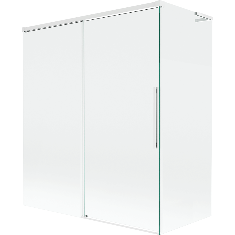 Mexen Rox L parawan nawannowy 2-skrzydłowy rozsuwany 140 + 70 x 150 cm, transparent, biały - 8C9L-140-070-20-00