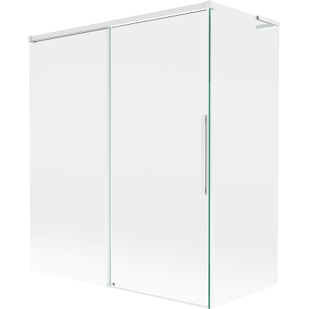 Mexen Rox L Badewannenabtrennung 2-flügelig verschiebbar 140 + 70 x 150 cm, transparent, weiß - 8C9L-140-070-20-00