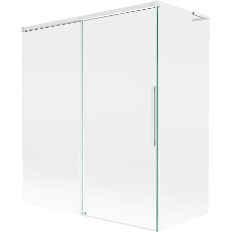 Mexen Rox L parawan nawannowy 2-skrzydłowy rozsuwany 140 + 70 x 150 cm, transparent, biały - 8C9L-140-070-20-00