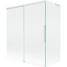 Mexen Rox L Badewannenabtrennung 2-flügelig verschiebbar 140 + 70 x 150 cm, transparent, weiß - 8C9L-140-070-20-00