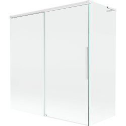 Mexen Rox L klizni zaslon za kadu, dvoskrilni, klizni, 150 + 70 x 150 cm, proziran, bijeli - 8C9L-150-070-20-00