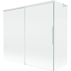 Mexen Rox L dvodijelni klizni paravan za kadu 170 + 70 x 150 cm, proziran, bijeli - 8C9L-170-070-20-00