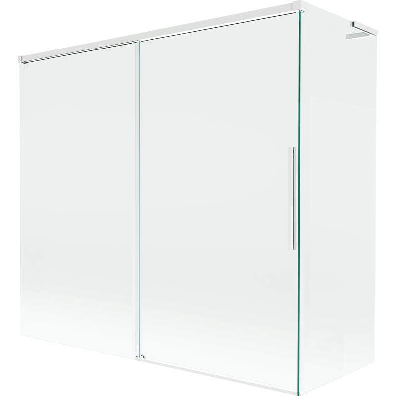 Mexen Rox L parawan nawannowy 2-skrzydłowy rozsuwany 170 + 70 x 150 cm, transparent, biały - 8C9L-170-070-20-00
