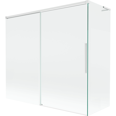 Mexen Rox L parawan nawannowy 2-skrzydłowy rozsuwany 170 + 70 x 150 cm, transparent, biały - 8C9L-170-070-20-00