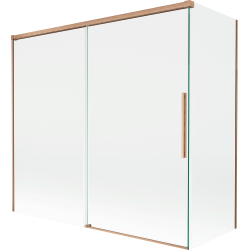 Mexen Rox klizni paravan za kadu, 2-krilni klizni 170 + 80 x 150 cm, proziran, brušeni bakar - 8C9-170-080-65-00