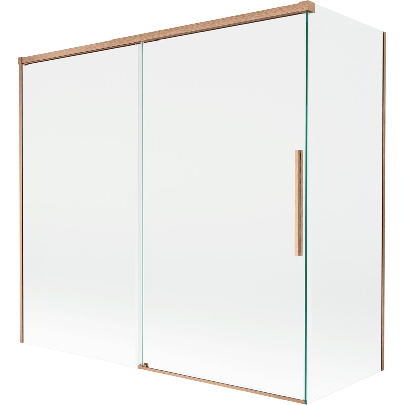 Mexen Rox 2-panel sliding shower screen 170 + 80 x 150 cm, transparent, brushed copper - 8C9-170-080-65-00