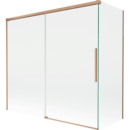 Mexen Rox 2-panel sliding shower screen 170 + 80 x 150 cm, transparent, brushed copper - 8C9-170-080-65-00