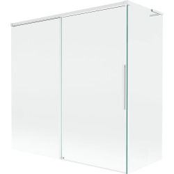 Mexen Rox L klizna kada s kliznim vratima 2-krilna 160 + 75 x 150 cm, prozirna, bijela - 8C9L-160-075-20-00