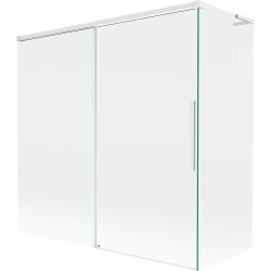 Mexen Rox L parawan nawannowy 2-skrzydłowy rozsuwany 160 + 75 x 150 cm, transparent, biały - 8C9L-160-075-20-00