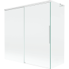 Mexen Rox L Badewannenabtrennung, 2-flügelig, verschiebbar 160 + 75 x 150 cm, transparent, weiß - 8C9L-160-075-20-00