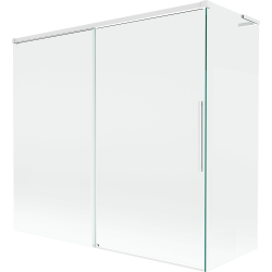 Mexen Rox L parawan nawannowy 2-skrzydłowy rozsuwany 170 + 75 x 150 cm, transparent, biały - 8C9L-170-075-20-00