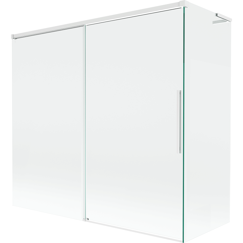 Mexen Rox L Badewannen-Faltwand 2-flügelig verschiebbar 170 + 75 x 150 cm, transparent, weiß - 8C9L-170-075-20-00