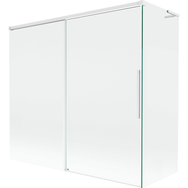 Mexen Rox L twee-delige uitschuifbare douchewand 170 + 75 x 150 cm, transparant, wit - 8C9L-170-075-20-00