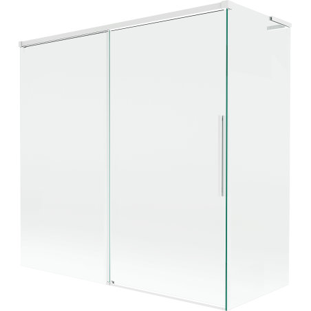 Mexen Rox L Duschtrennwand 2-flügelig verschiebbar 160 + 80 x 150 cm, transparent, weiß - 8C9L-160-080-20-00