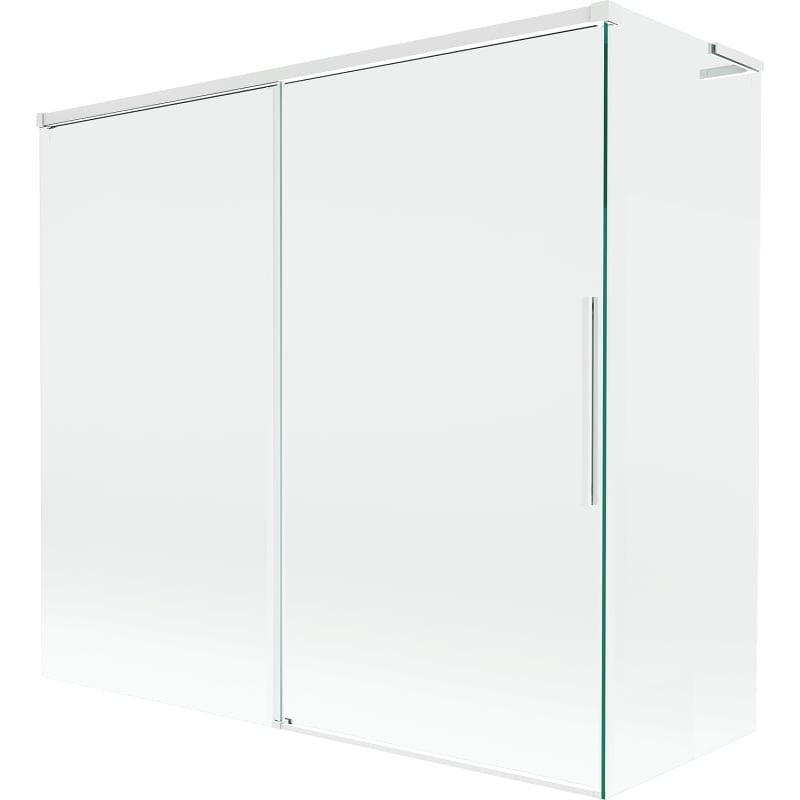 Mexen Rox L vannitoasirm, 2-osaline libistatav, 170 + 80 x 150 cm, läbipaistev, valge - 8C9L-170-080-20-00