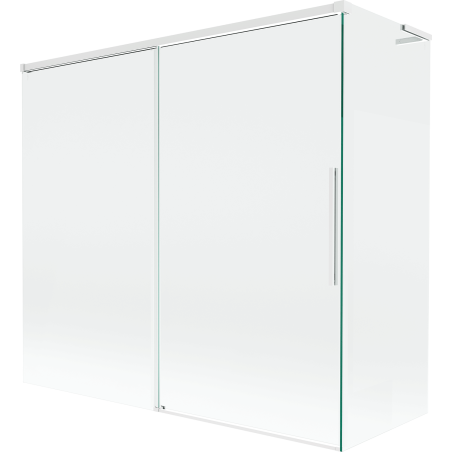 Mexen Rox L parawan nawannowy 2-skrzydłowy rozsuwany 170 + 80 x 150 cm, transparent, biały - 8C9L-170-080-20-00