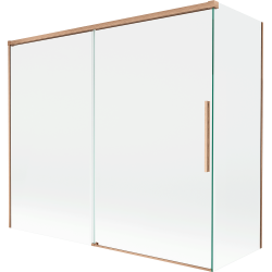 Mexen Rox vannisein 2-osaline lükanduks 180 + 80 x 150 cm, läbipaistev, harjatud vask - 8C9-180-080-65-00