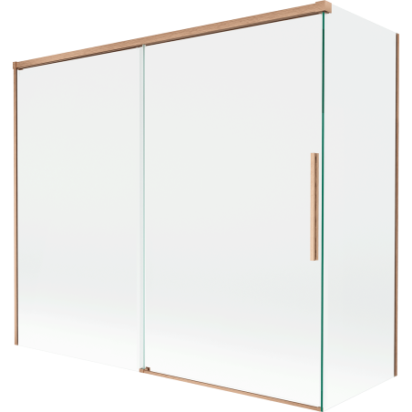 Mexen Rox parawan nawannowy 2-skrzydłowy rozsuwany 180 + 80 x 150 cm, transparent, miedż szczotkowana - 8C9-180-080-65-00