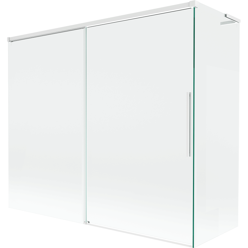 Mexen Rox L parawan nawannowy 2-skrzydłowy rozsuwany 190 + 80 x 150 cm, transparent, biały - 8C9L-190-080-20-00
