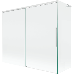 Mexen Rox L klizna za kadu 2-krilna klizna 180 + 90 x 150 cm, prozirna, bijela - 8C9L-180-090-20-00