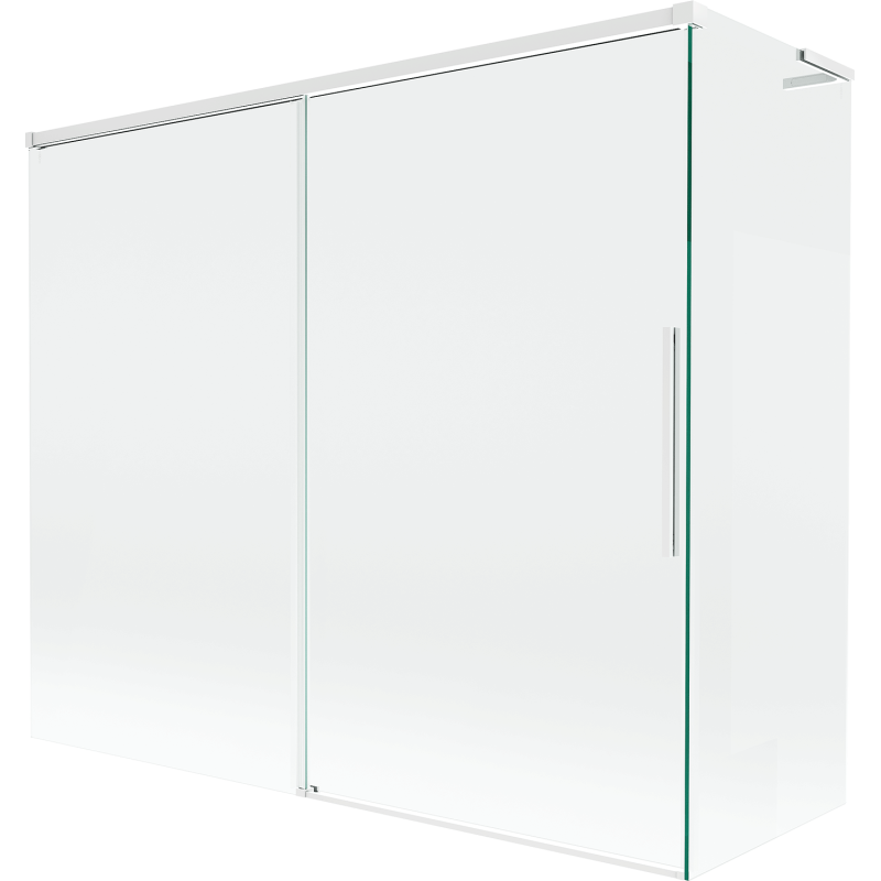 Mexen Rox L Badewannenabtrennung 2-flügelig schiebbar 180 + 90 x 150 cm, transparent, weiß - 8C9L-180-090-20-00