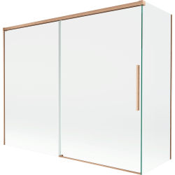 Mexen Rox klizna za kadu s 2 pokretna krila 190 + 80 x 150 cm, prozirna, brušena mjed - 8C9-190-080-65-00