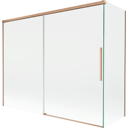 Mexen Rox parawan nawannowy 2-skrzydłowy rozsuwany 190 + 80 x 150 cm, transparent, miedż szczotkowana - 8C9-190-080-65-00