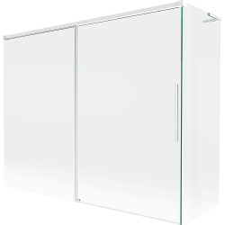 Mexen Rox L badwand 2-delige schuifdeur 190 + 90 x 150 cm, transparant, wit - 8C9L-190-090-20-00