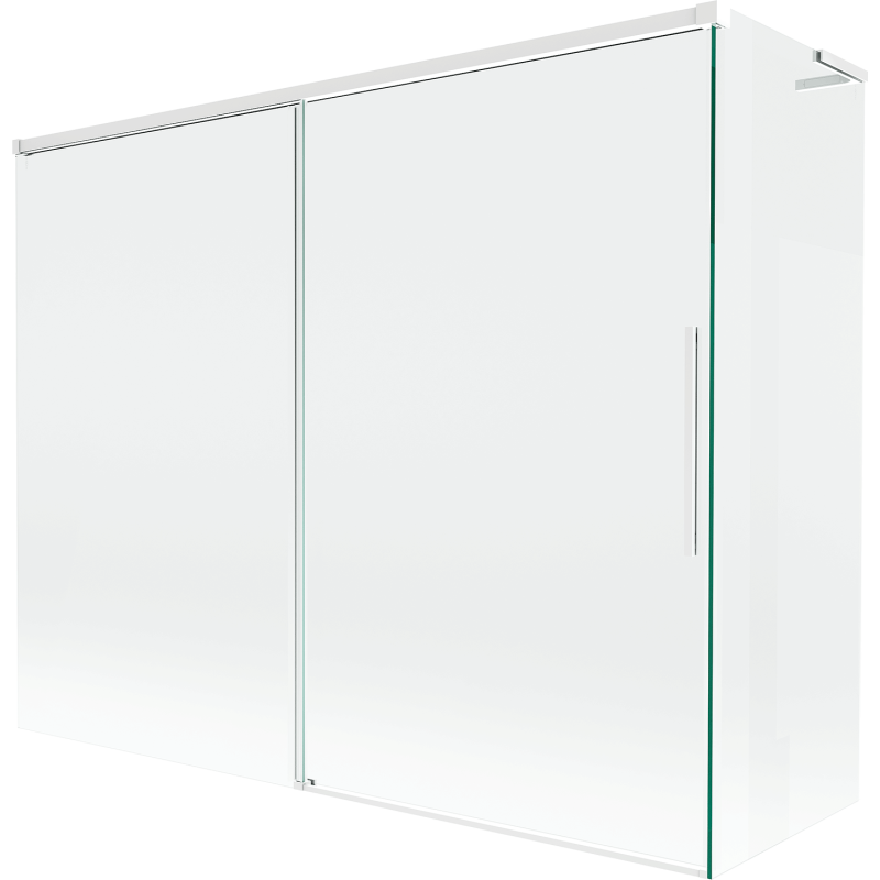 Mexen Rox L Badewannensichtschutz 2-flügelig verschiebbar 190 + 90 x 150 cm, transparent, weiß - 8C9L-190-090-20-00