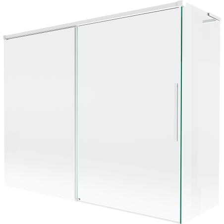 Mexen Rox L Badewannensichtschutz 2-flügelig verschiebbar 190 + 90 x 150 cm, transparent, weiß - 8C9L-190-090-20-00