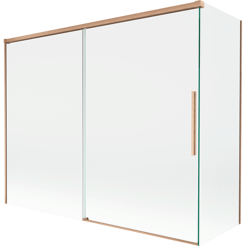 Mexen Rox Duschabtrennung, 2-flügelige Schiebetür 190 + 90 x 150 cm, transparent, gebürstetes Kupfer - 8C9-190-090-65-00