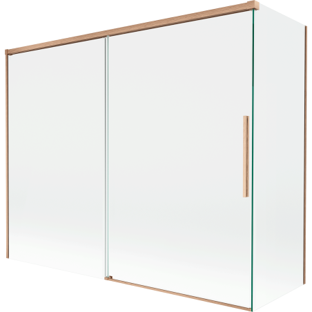 Mexen Rox vannitoa liuguks 2-osaline 190 + 90 x 150 cm, läbipaistev, harjatud vask - 8C9-190-090-65-00