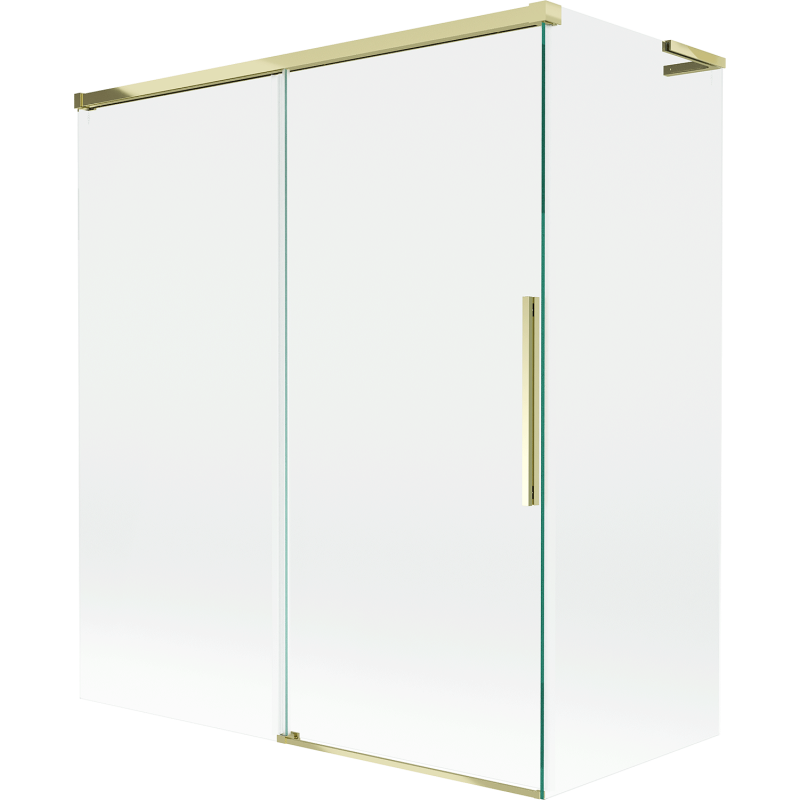 Mexen Rox L parawan nawannowy 2-skrzydłowy rozsuwany 140 + 70 x 150 cm, transparent, złoty - 8C9L-140-070-50-00