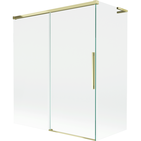 Mexen Rox L parawan nawannowy 2-skrzydłowy rozsuwany 140 + 70 x 150 cm, transparent, złoty - 8C9L-140-070-50-00