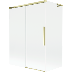 Mexen Rox L parawan nawannowy 2-skrzydłowy rozsuwany 120 + 70 x 150 cm, transparent, złoty - 8C9L-120-070-50-00