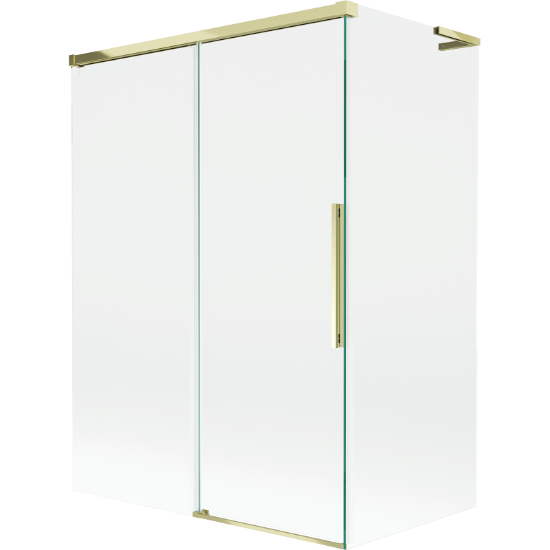 Mexen Rox L Badewannenaufsatz 2-flügelig verschiebbar 120 + 70 x 150 cm, transparent, gold - 8C9L-120-070-50-00