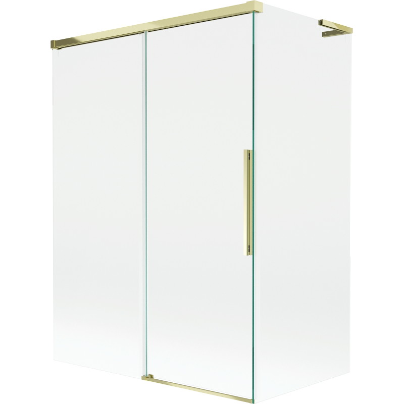 Mexen Rox L vannitoa ekraan, 2-osaline liuguks 120 + 70 x 150 cm, läbipaistev, kuldne - 8C9L-120-070-50-00