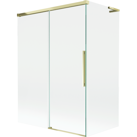 Mexen Rox L vannitoa ekraan, 2-osaline liuguks 120 + 70 x 150 cm, läbipaistev, kuldne - 8C9L-120-070-50-00
