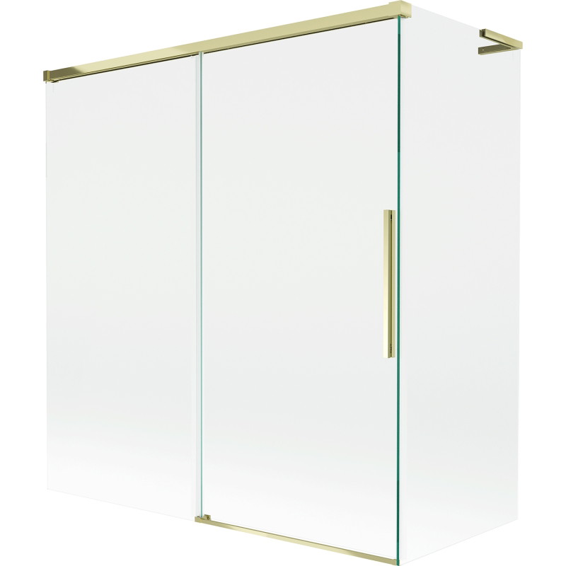 Mexen Rox L prozor za kadu 2-krilni klizni 150 + 70 x 150 cm, prozirni, zlatni - 8C9L-150-070-50-00