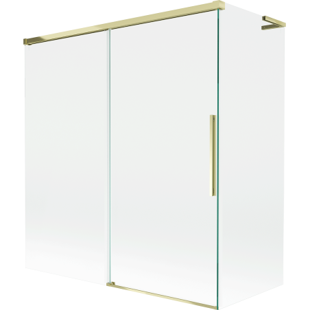 Mexen Rox L parawan nawannowy 2-skrzydłowy rozsuwany 150 + 70 x 150 cm, transparent, złoty - 8C9L-150-070-50-00
