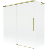 Mexen Rox L Duschabtrennung, 2-flügelig verschiebbar 150 + 70 x 150 cm, transparent, gold - 8C9L-150-070-50-00