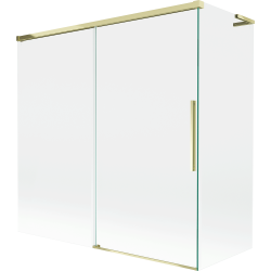 Mexen Rox L vannitoa vahesein 2-osaline libistatav 170 + 70 x 150 cm, läbipaistev, kuldne - 8C9L-170-070-50-00