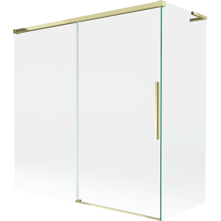 Mexen Rox L Duschabtrennung 2-flügelig verschiebbar 170 + 70 x 150 cm, transparent, gold - 8C9L-170-070-50-00