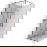 Mexen Kioto+ paroi de douche avec étagère Walk-in 70 x 200 cm, grille noire, or rose - 800-070-121-60-77