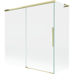 Mexen Rox L parawan nawannowy 2-skrzydłowy rozsuwany 160 + 75 x 150 cm, transparent, złoty - 8C9L-160-075-50-00