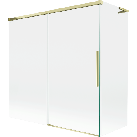 Mexen Rox L Duschabtrennung 2-flügelig verschiebbar 160 + 75 x 150 cm, transparent, gold - 8C9L-160-075-50-00