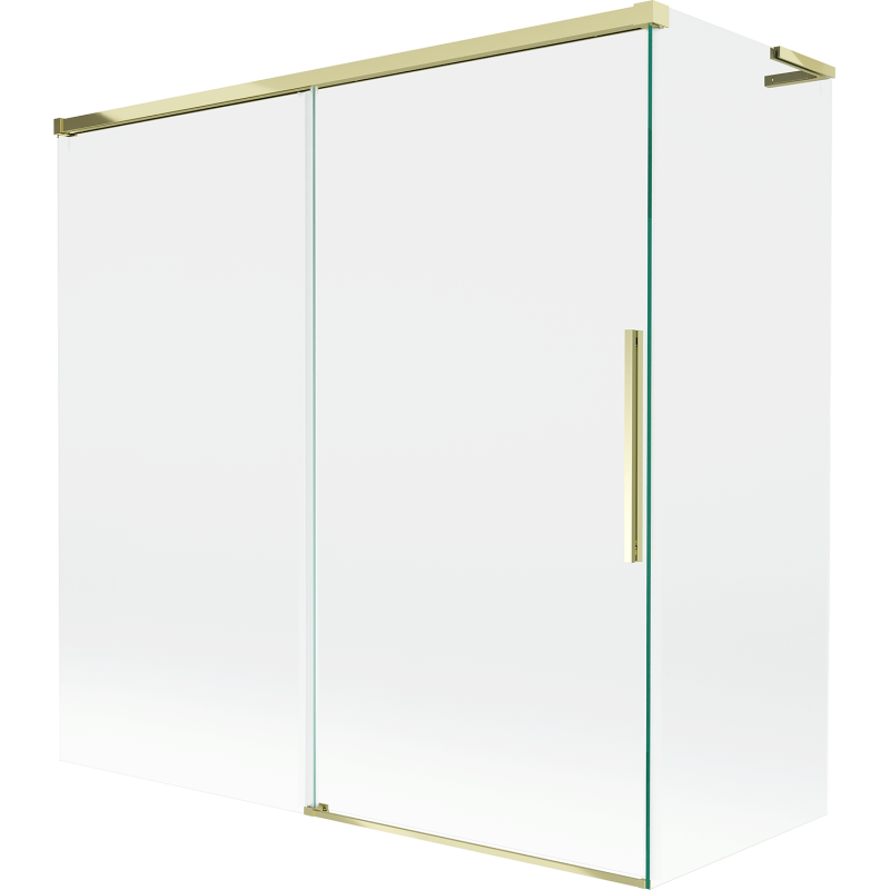 Mexen Rox L Badewannenfaltwand 2-flügelig verschiebbar 160 + 80 x 150 cm, transparent, gold - 8C9L-160-080-50-00