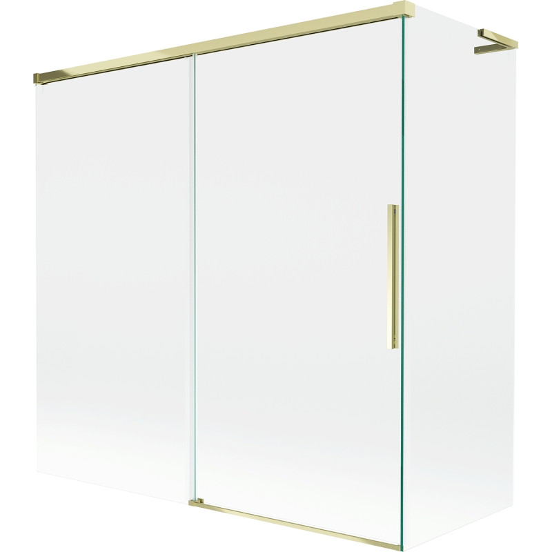 Mexen Rox L parawan nawannowy 2-skrzydłowy rozsuwany 160 + 80 x 150 cm, transparent, złoty - 8C9L-160-080-50-00